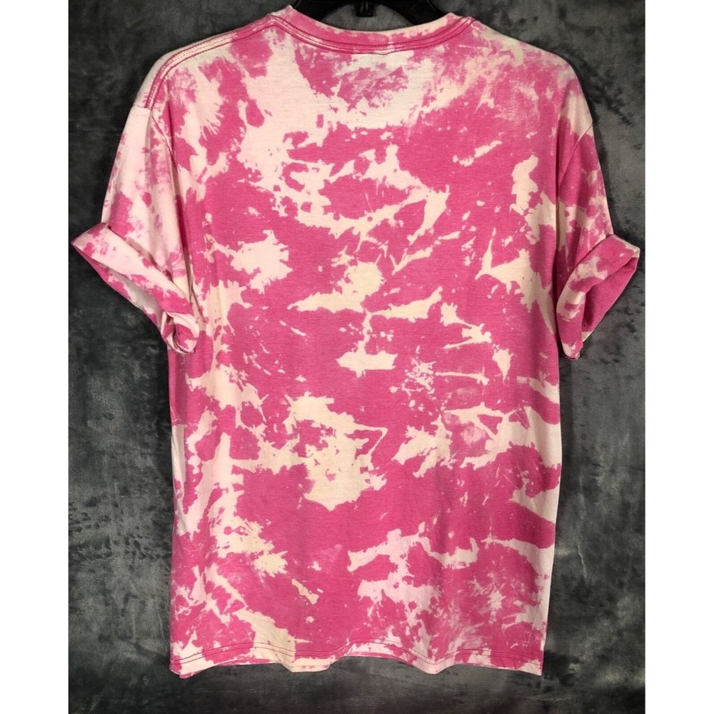 First We Drink Coffee Women’s T-Shirt Tie Dye Adult Size Large Pink - Picture 6 of 8